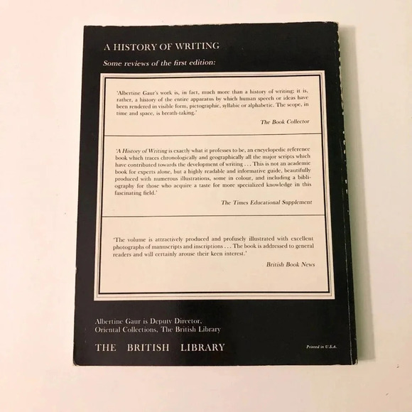 Vintage 1992 History of Writing Albertine Gaur Cross River Press Softcover Book - Picture 2 of 16